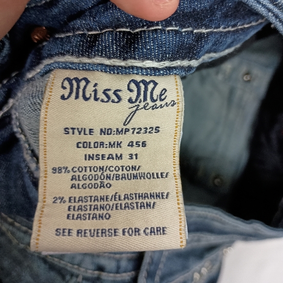MISS ME Blue Midrise Skinny Jeans with Vintage Wash (#1,425) - Picture 4 of 9